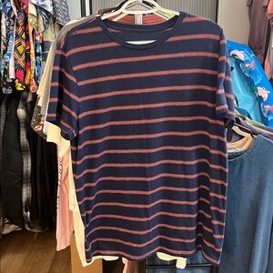 Goodfellow & Co Navy and Red Striped Short Sleeve Tee